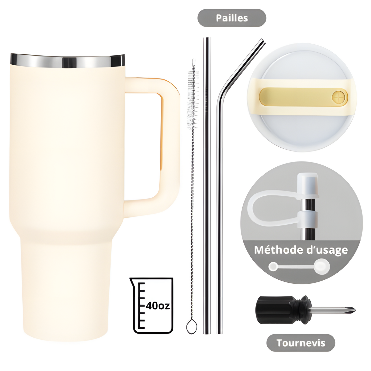 Gourde Isotherme Personnalisée 40oz - Rose