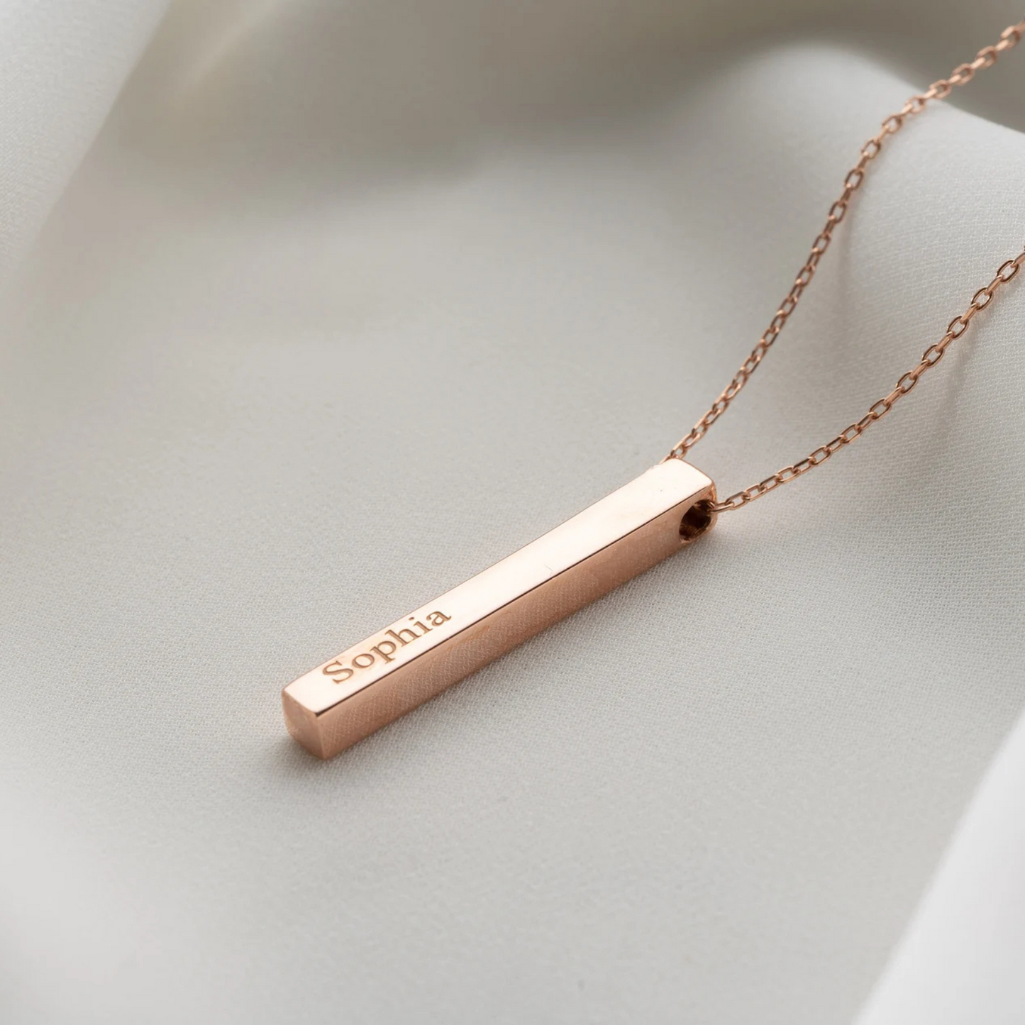 Collier Barre Personnalisé - Rose Or