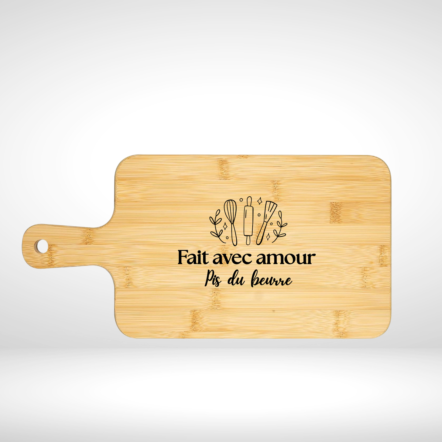 Planche en bambou - Fait avec amour