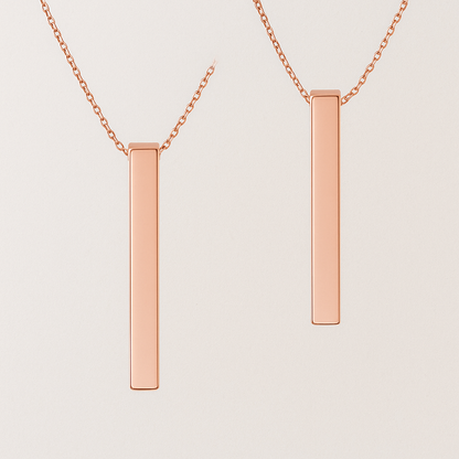 Personalized Bar Necklace – Rose Gold