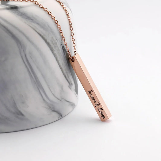 Collier Barre Personnalisé - Rose Or