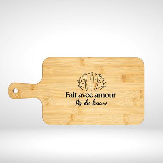 Planche en bambou - Fait avec amour