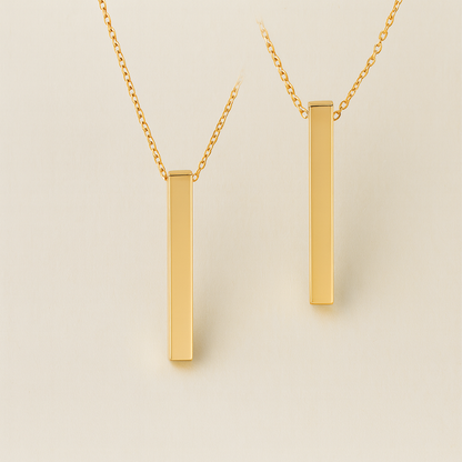 Collier Barre Personnalisé - Plaqué Or